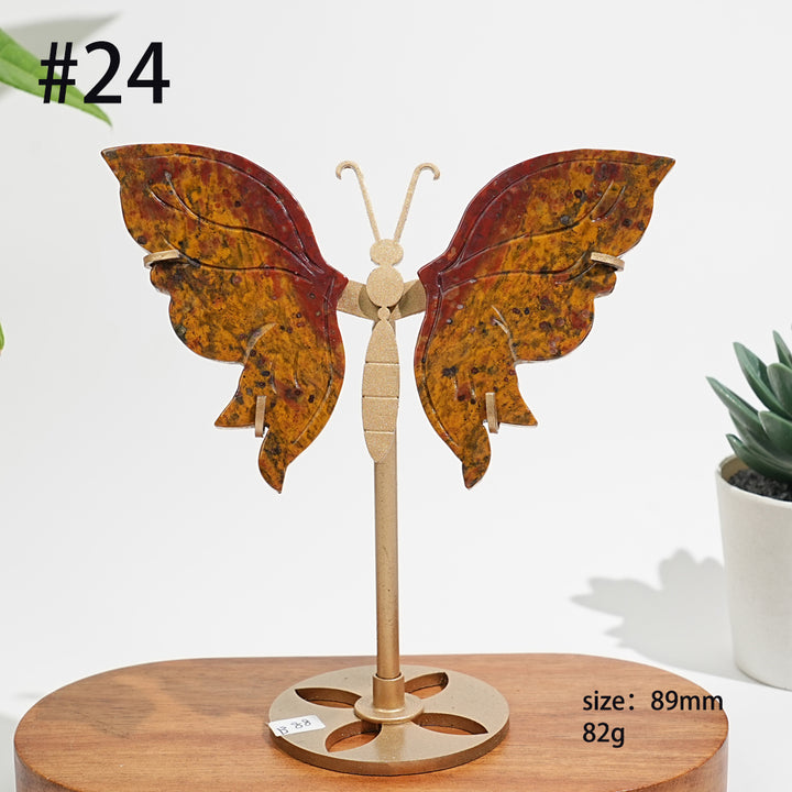 Unique,A Slightly Imperfect Natural Ocean Jasper Delicate Butterfly Wings