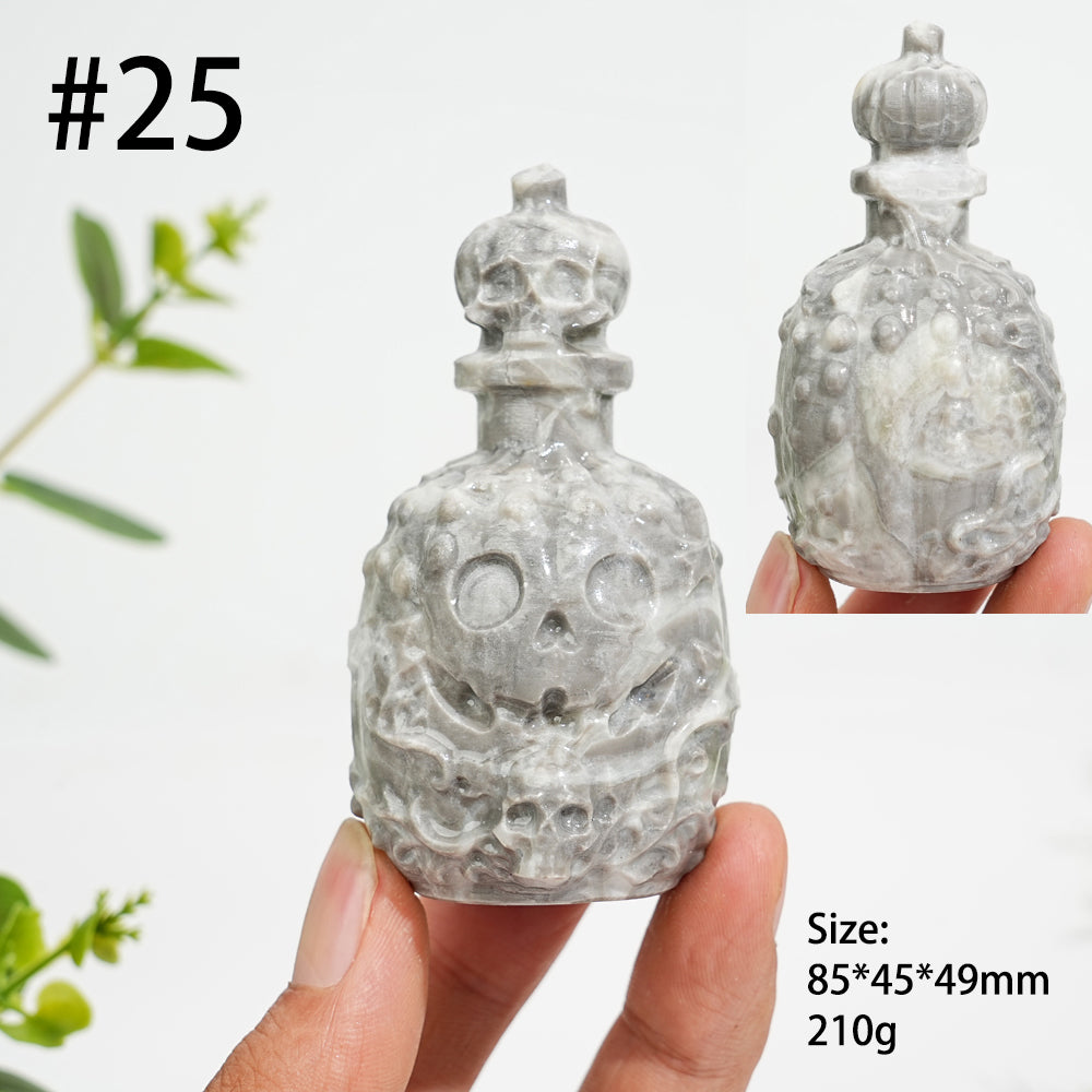 Unique,Natural Crystal Magic Potion Bottle Carving