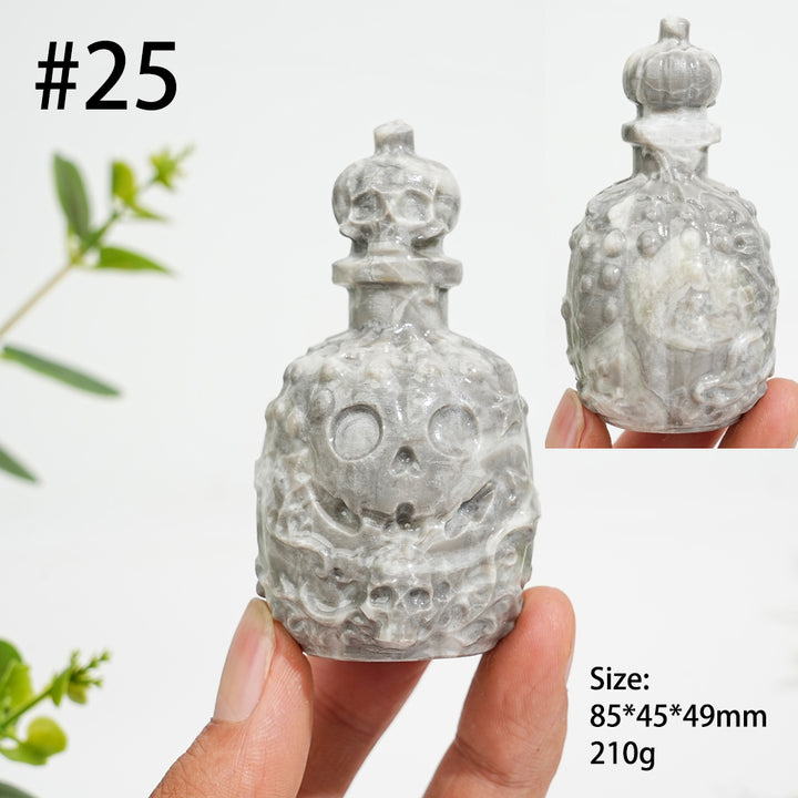 Unique,Natural Crystal Magic Potion Bottle Carving