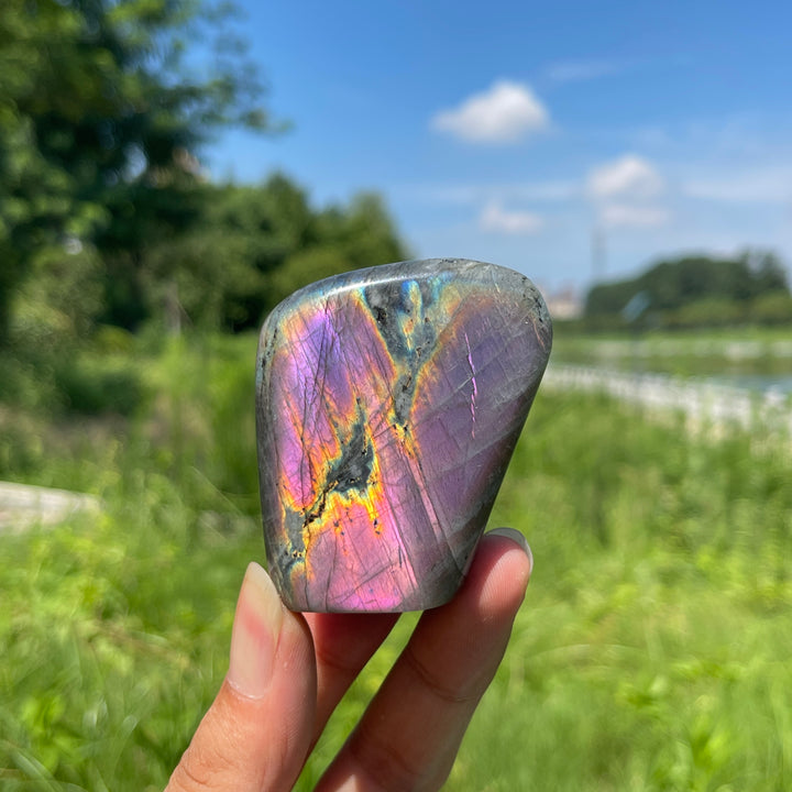 Unique,Natural Crystal Labradorite Ornament