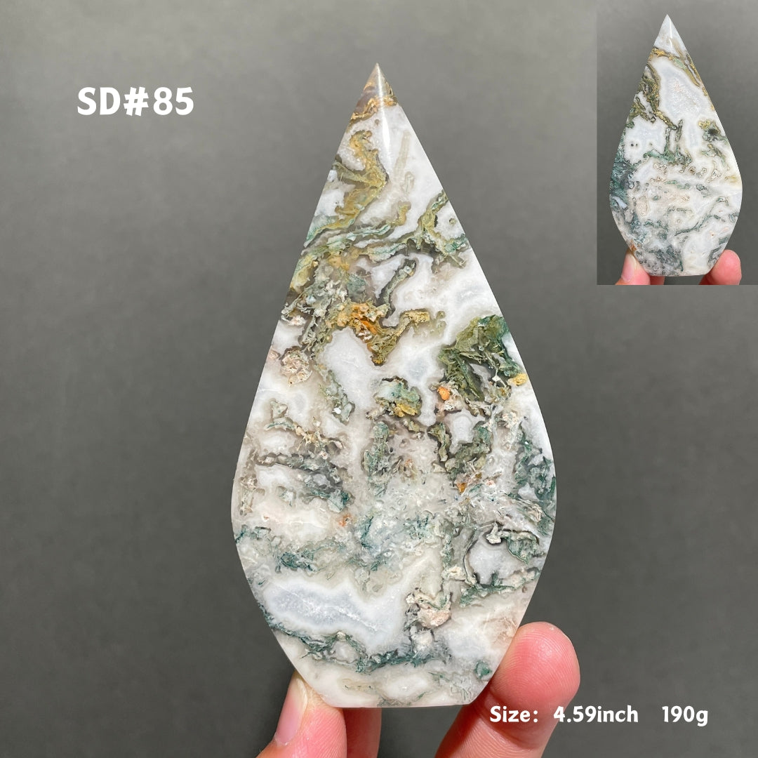 Unique,Moss Agate Teardrop