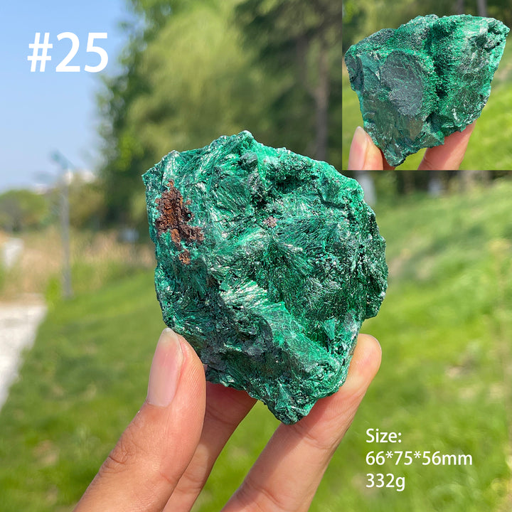 Unique,Natural Crystal Acicular Malachite Raw
