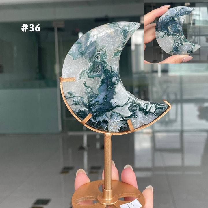 Unique,Moss Agate Moon