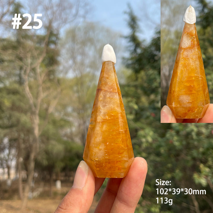 Unique,Natural Crystal Golden Healer Diamond Tower