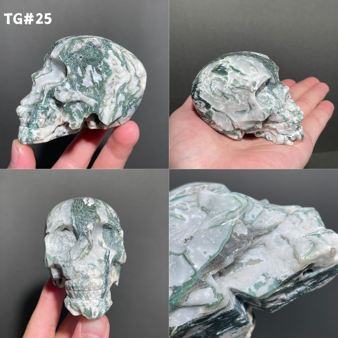 Unique,Moss Agate Skull