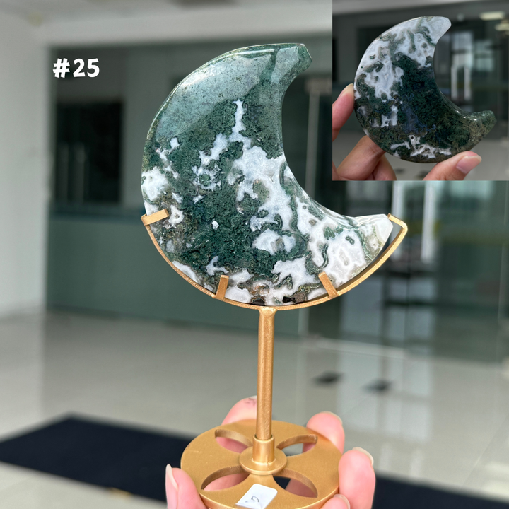 Unique,Moss Agate Moon