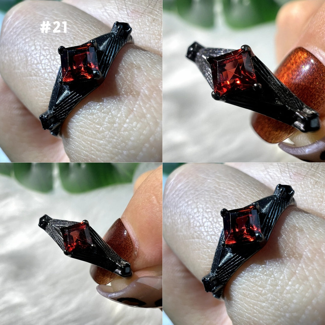 Garnet Black Ring Group,S925