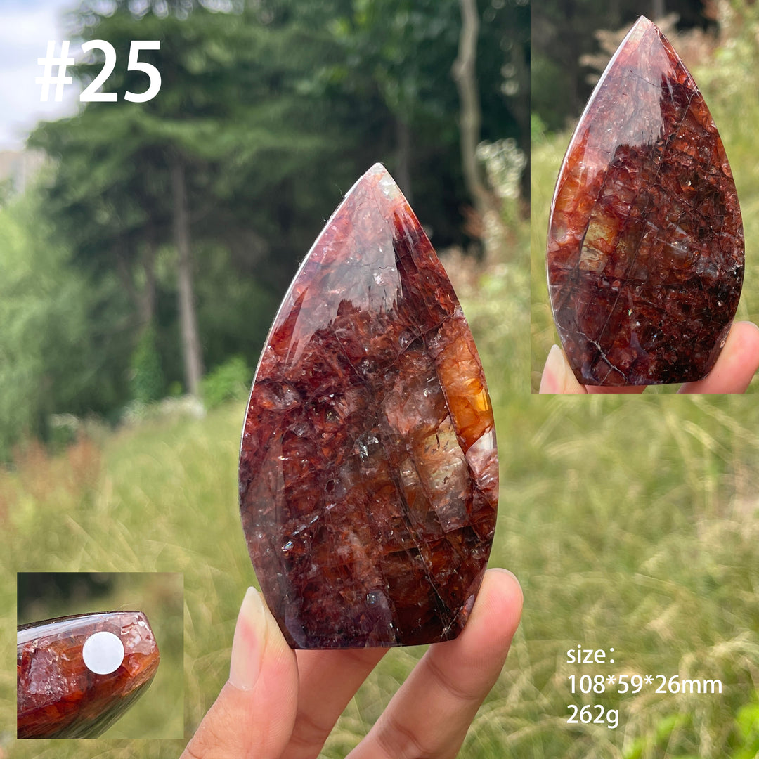 Unique,A Slightly Imperfect Natural Fire Quartz Crystal Teardrop