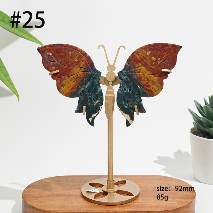 Unique,A Slightly Imperfect Natural Ocean Jasper Delicate Butterfly Wings