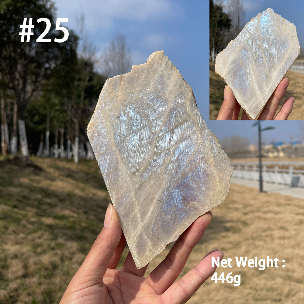 Unique,Natural Crystal Moonstone Slices