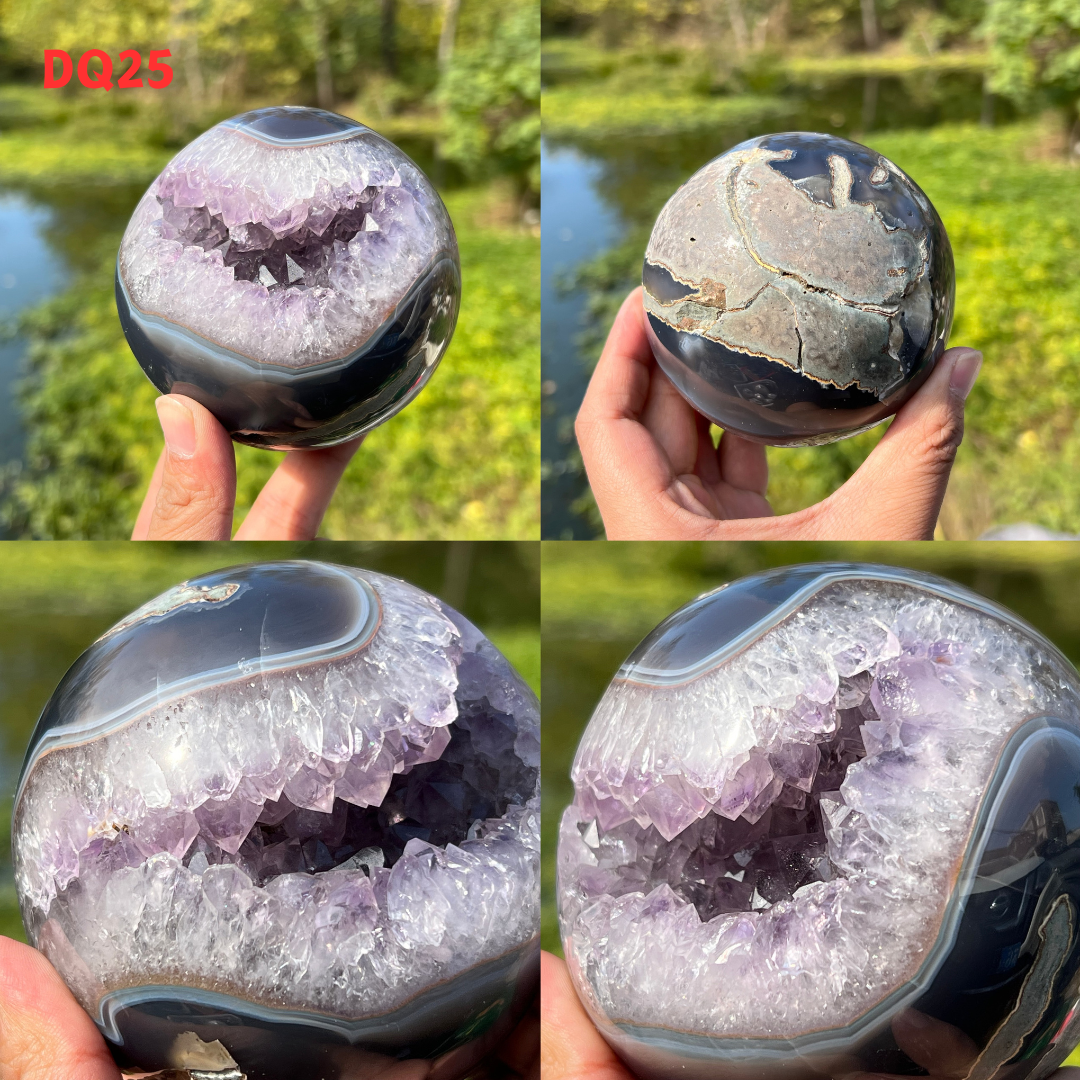 Amethyst Geode Sphere And Agate Geode Sphere