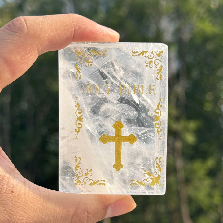 Natural Crystal Carved Bible