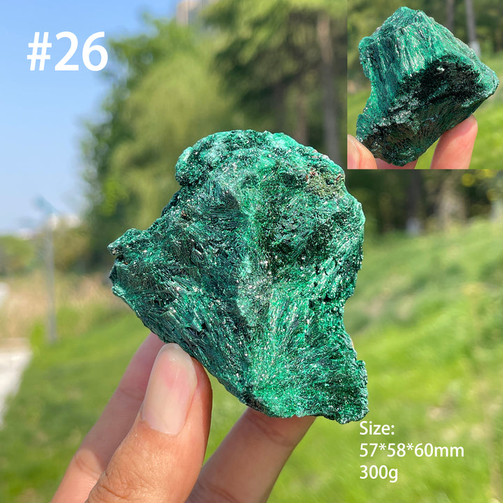 Unique,Natural Crystal Acicular Malachite Raw