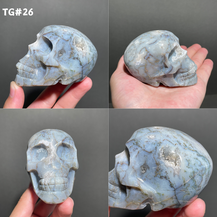 Unique,Moss Agate Skull