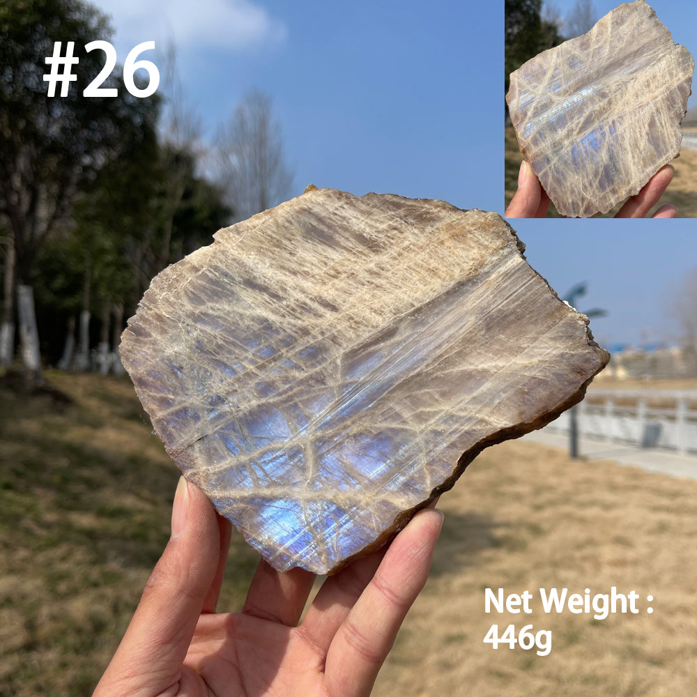 Unique,Natural Crystal Moonstone Slices