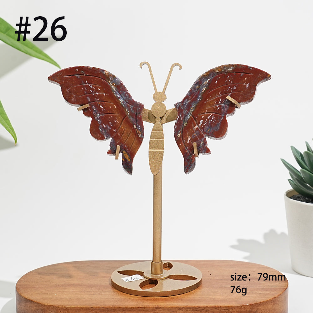 Unique,A Slightly Imperfect Natural Ocean Jasper Delicate Butterfly Wings