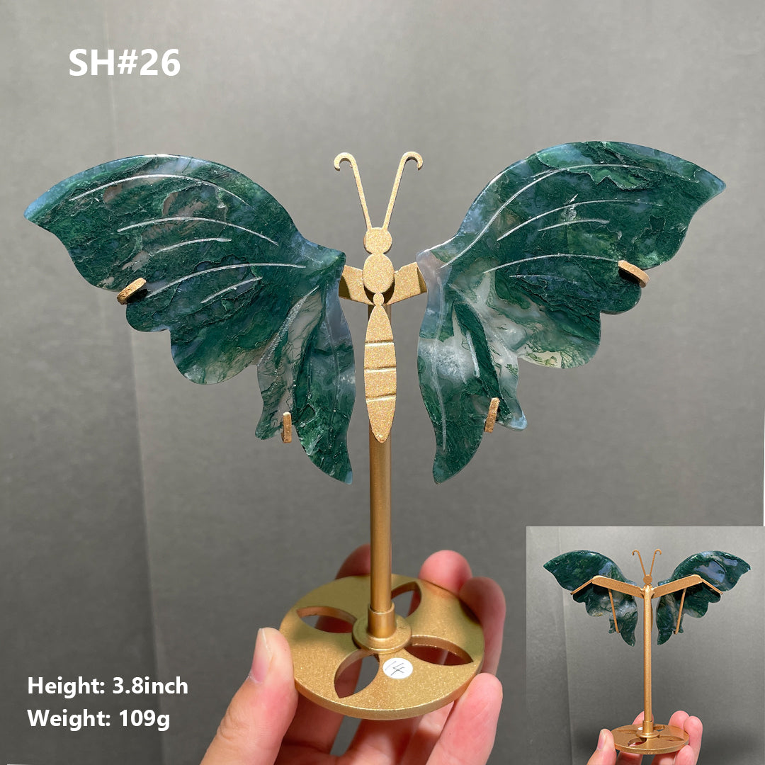 Unique,Moss Agate Butterfly