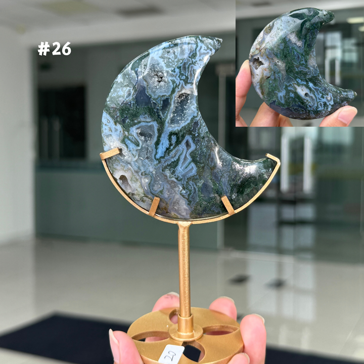 Unique,Moss Agate Moon