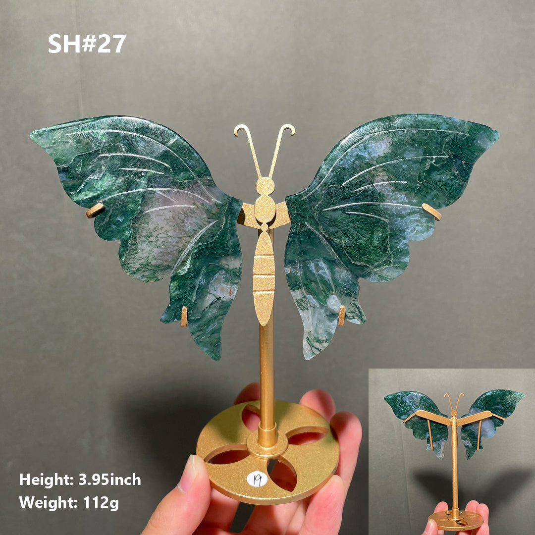 Unique,Moss Agate Butterfly