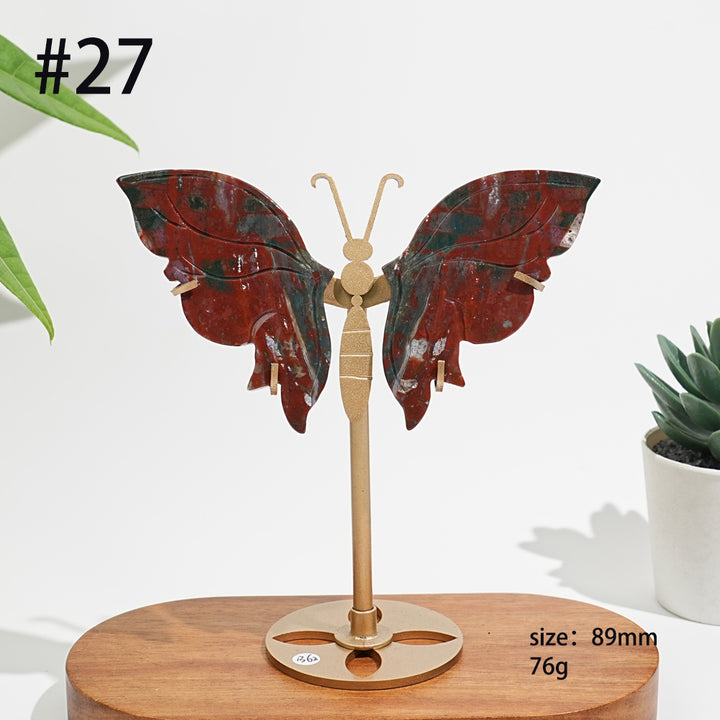 Unique,A Slightly Imperfect Natural Ocean Jasper Delicate Butterfly Wings