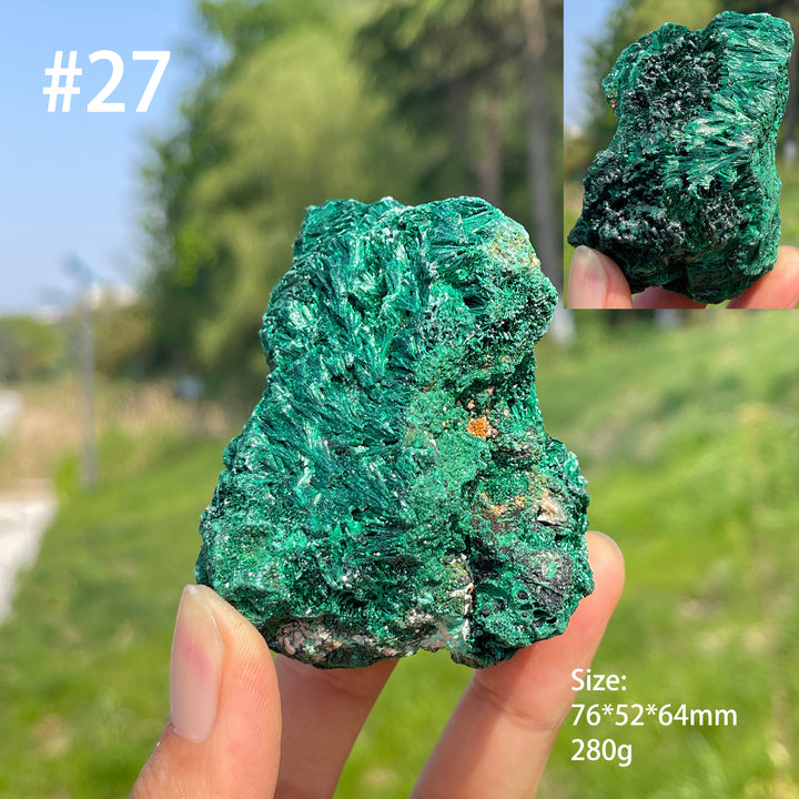Unique,Natural Crystal Acicular Malachite Raw
