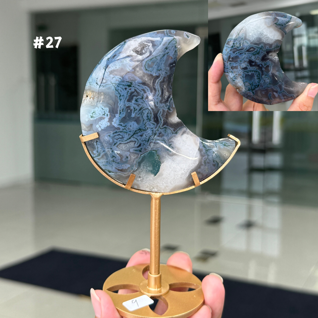Unique,Moss Agate Moon