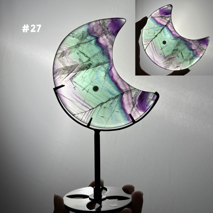 Unique,Rainbow Fluorite Moon