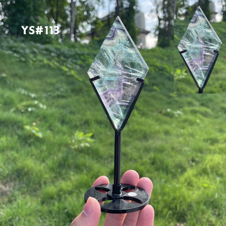 Unique,Rainbow Fluorite Diamond Slice