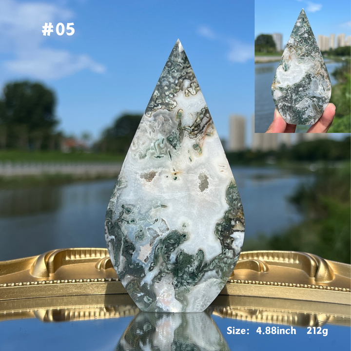 Unique,Moss Agate Teardrop