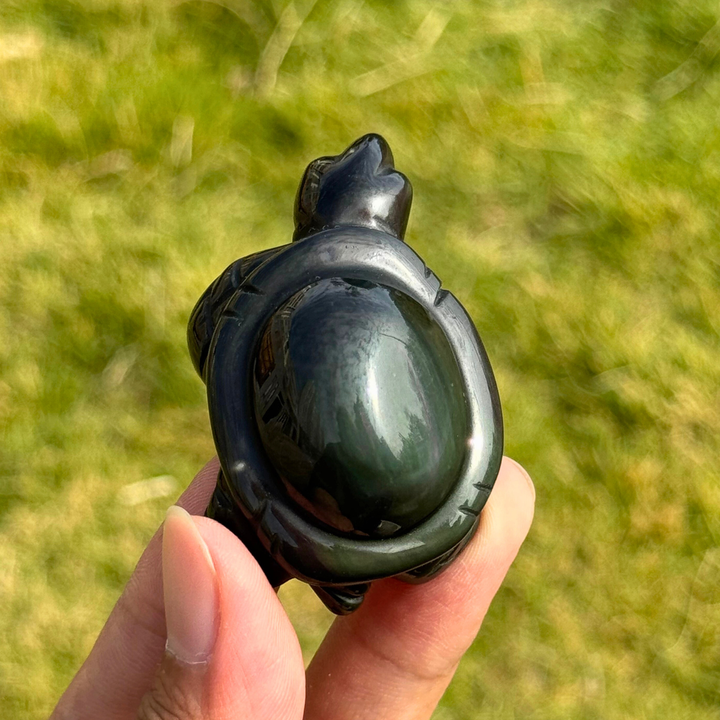 Natural Rainbow Obsidian Turtle