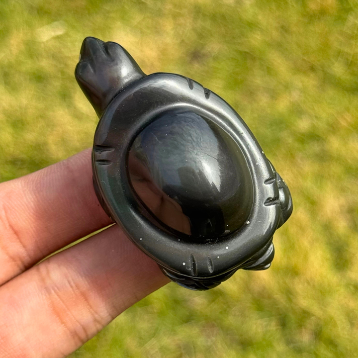 Natural Rainbow Obsidian Turtle
