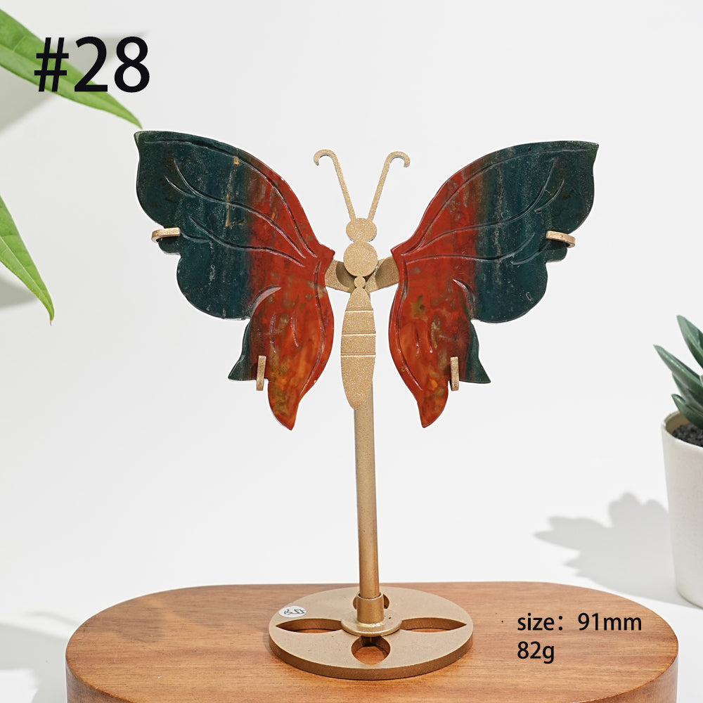 Unique,A Slightly Imperfect Natural Ocean Jasper Delicate Butterfly Wings