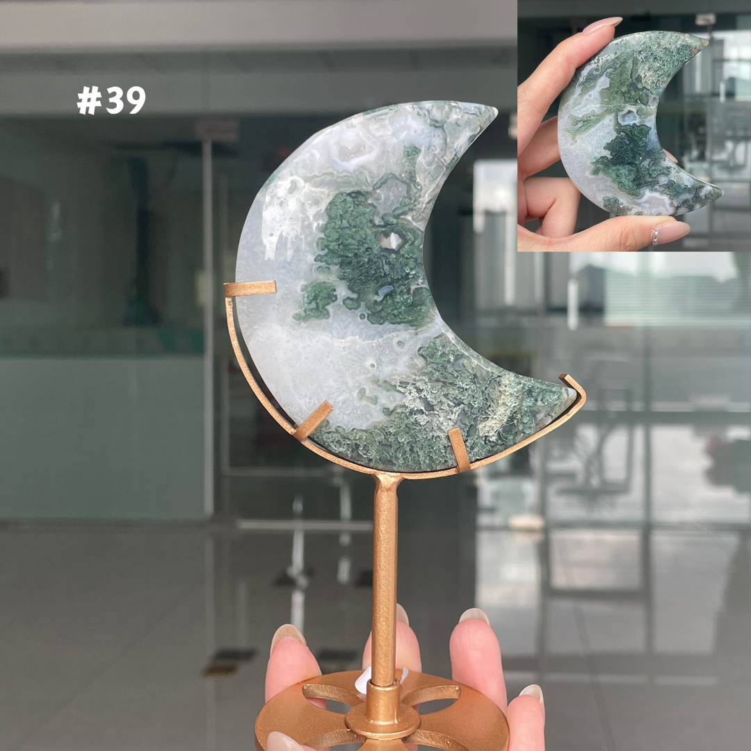 Unique,Moss Agate Moon