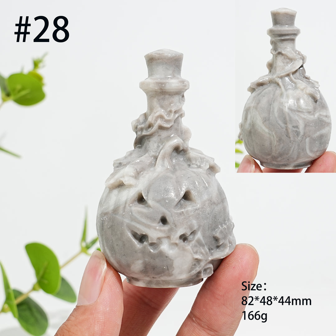 Unique,Natural Crystal Magic Potion Bottle Carving