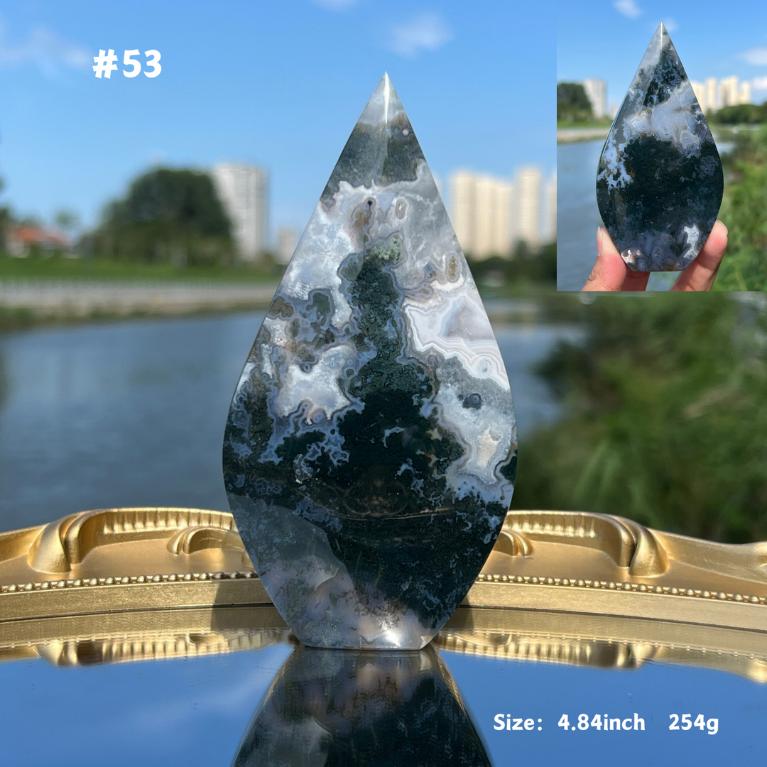 Unique,Moss Agate Teardrop