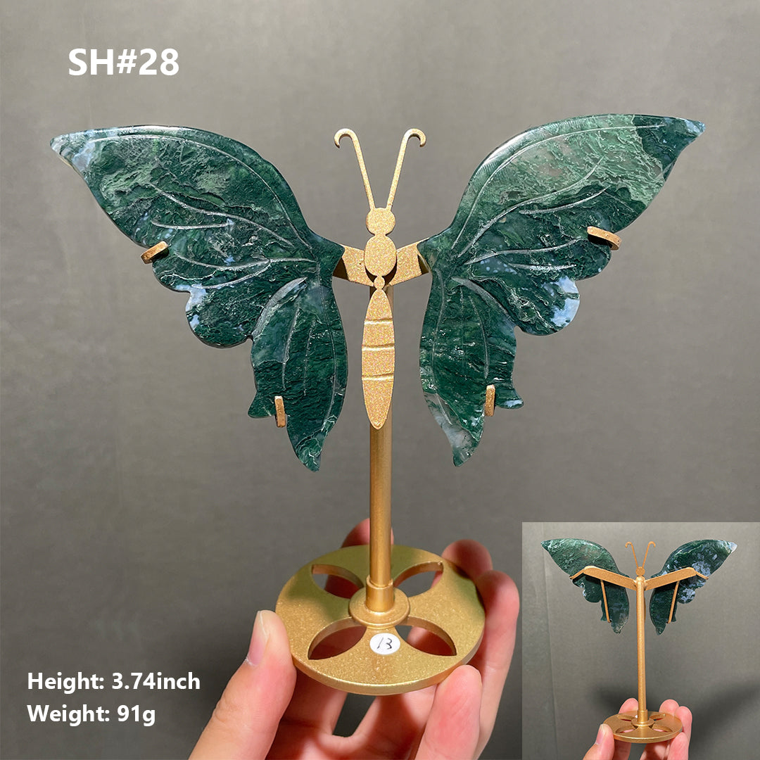 Unique,Moss Agate Butterfly
