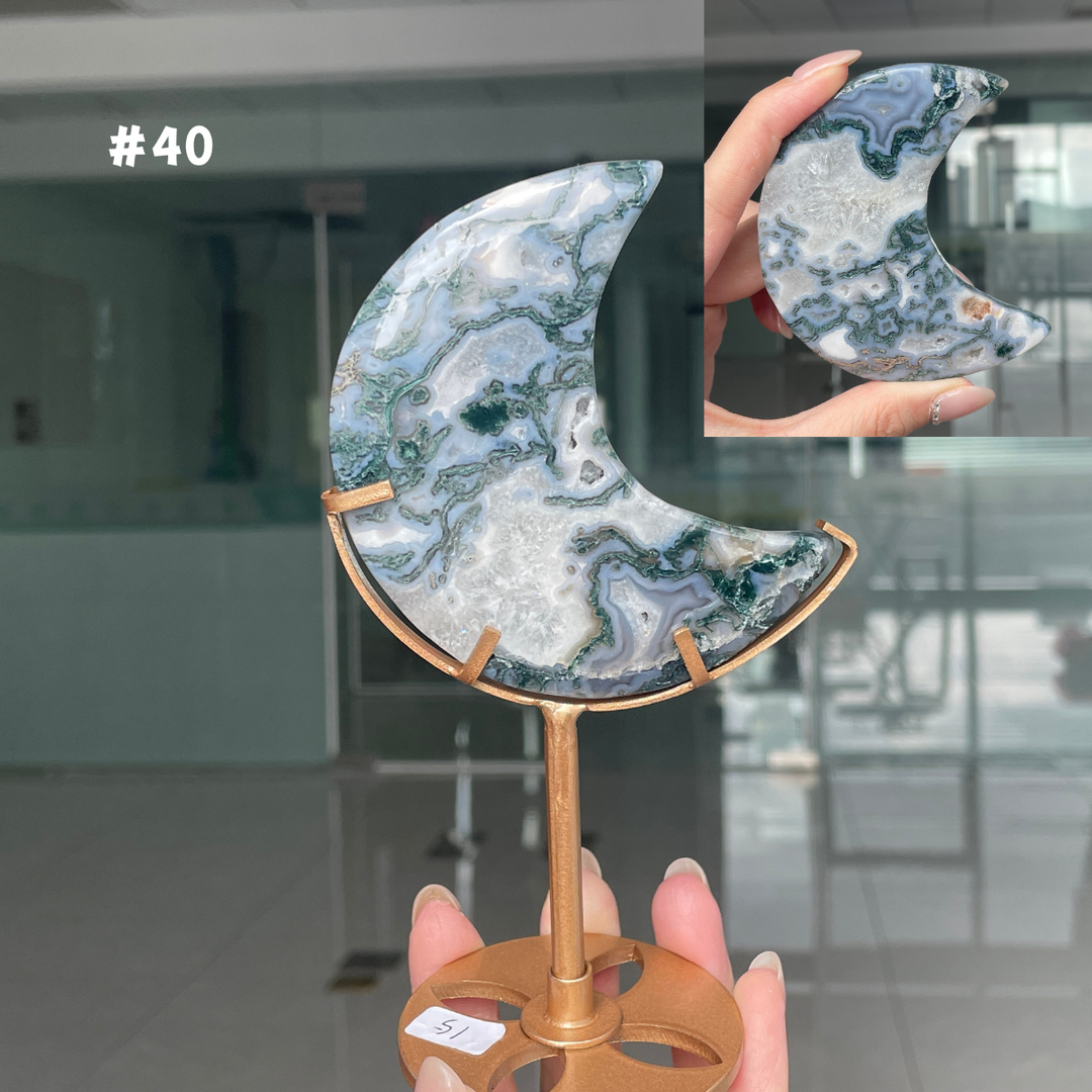 Unique,Moss Agate Moon