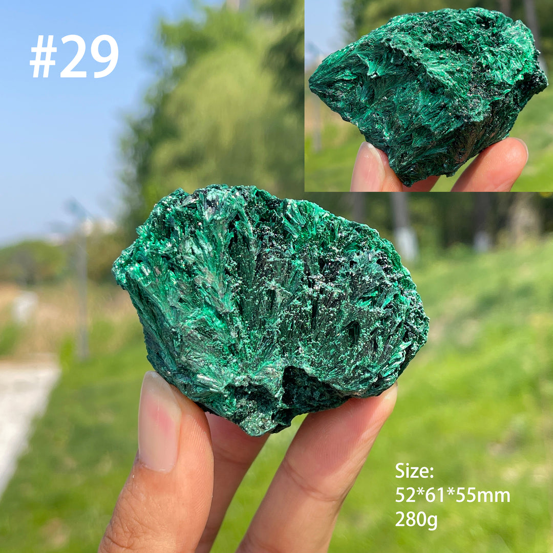 Unique,Natural Crystal Acicular Malachite Raw