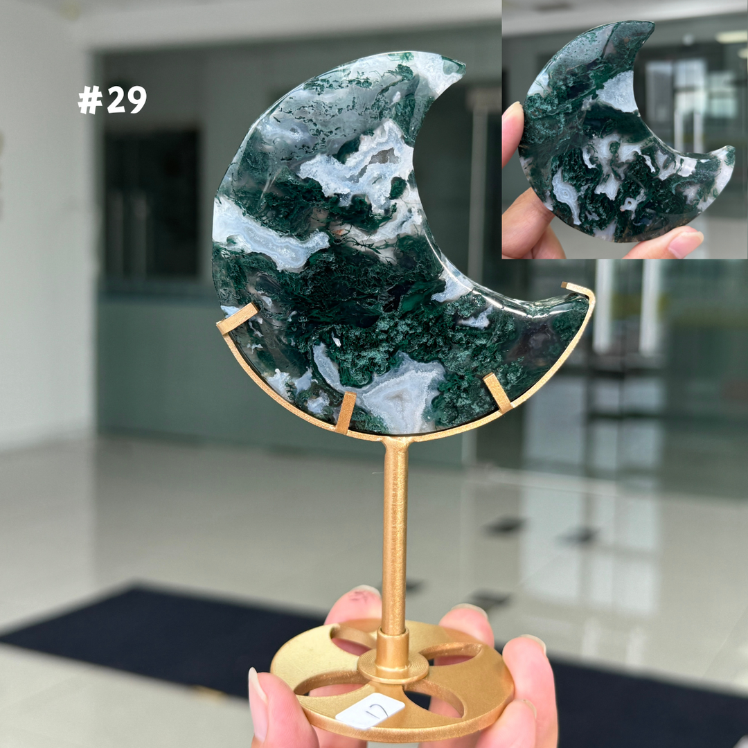 Unique,Moss Agate Moon