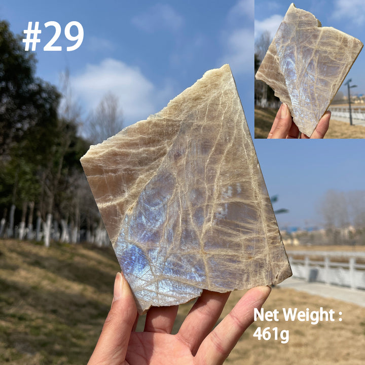 Unique,Natural Crystal Moonstone Slices