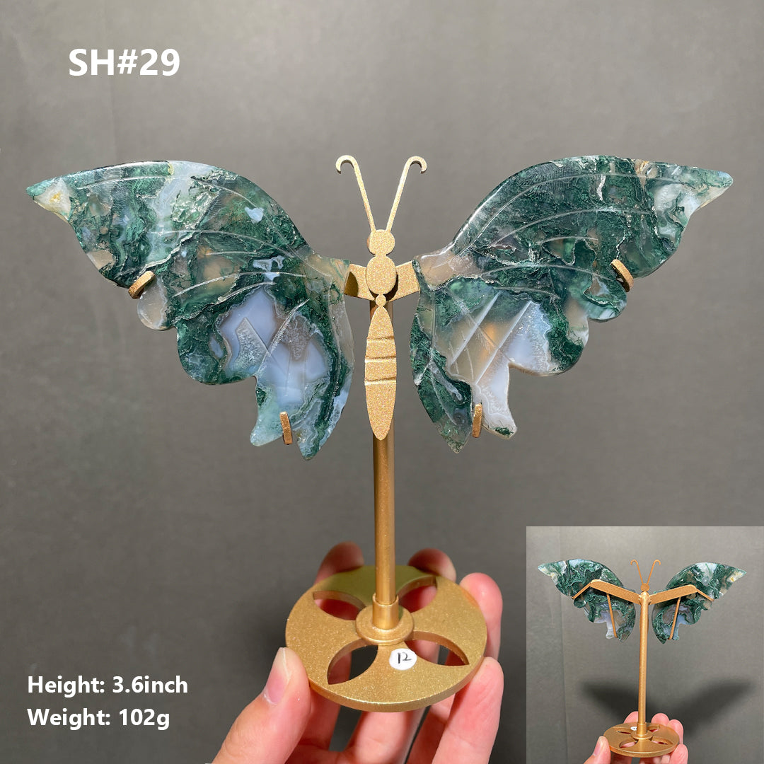 Unique,Moss Agate Butterfly