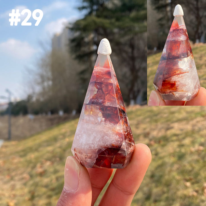 Unique,Natural Crystal Fire Quartz Diamond Tower