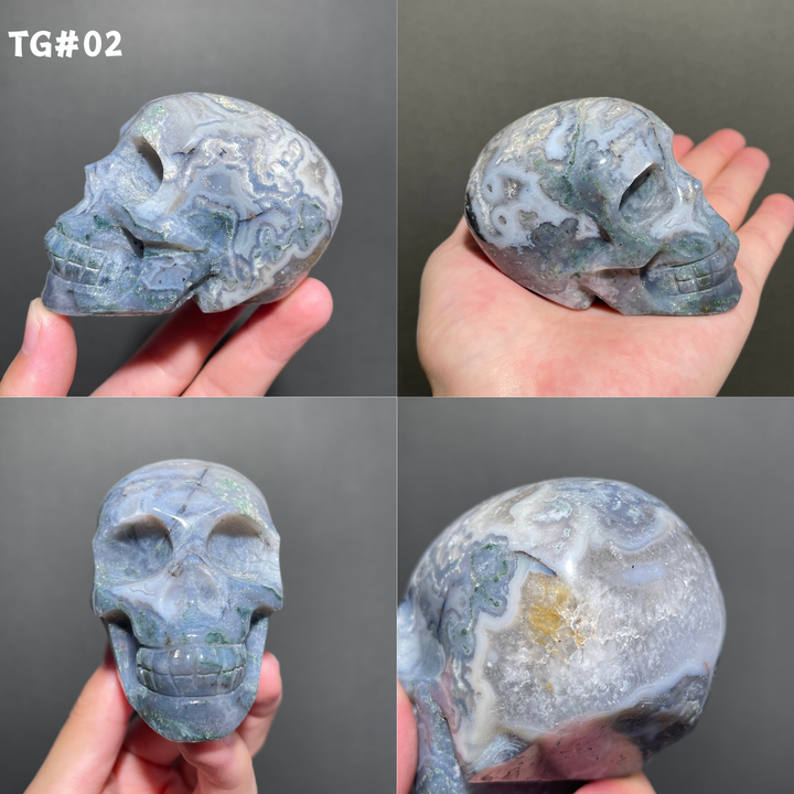 Unique,Moss Agate Skull
