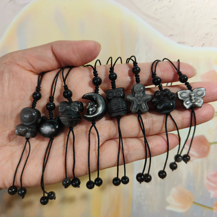 Silver Obsidian Cell phone Ornaments