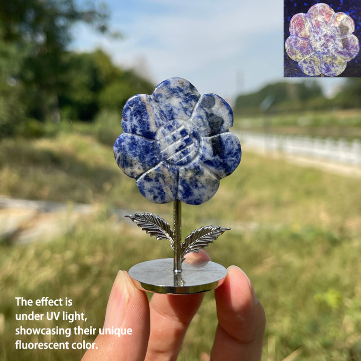 Natural Crystal Sun Flower Ornament