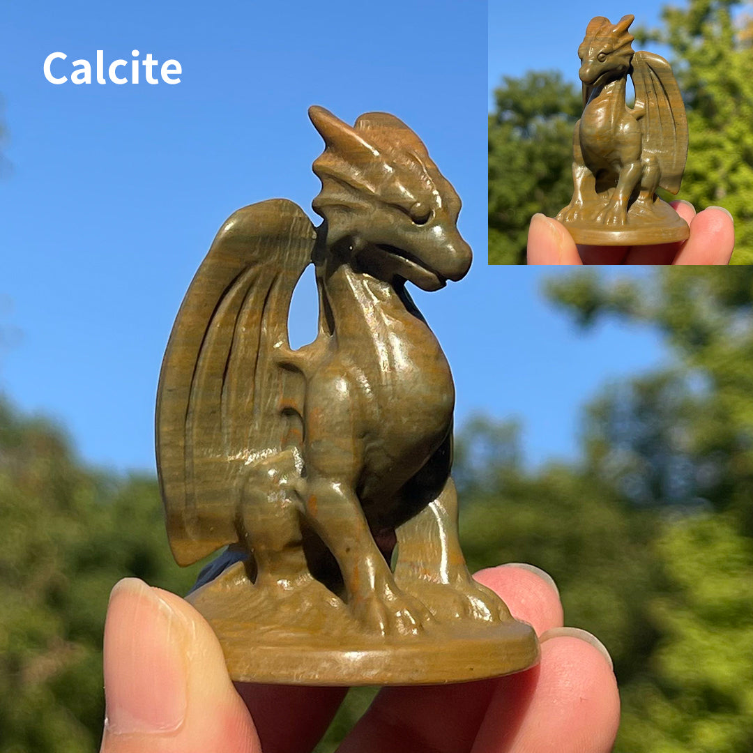 Unique, Natural Crystal Fly Dragon Figurine