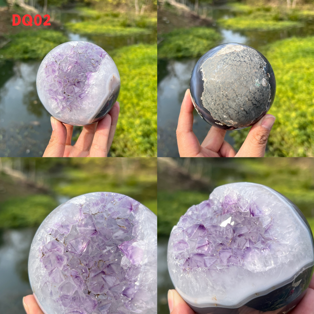 Amethyst Geode Sphere And Agate Geode Sphere