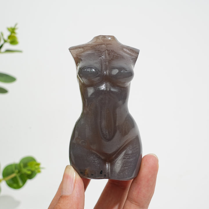 Unique,A Slightly Imperfect Natural Crystal Volcanic Agate Goddess