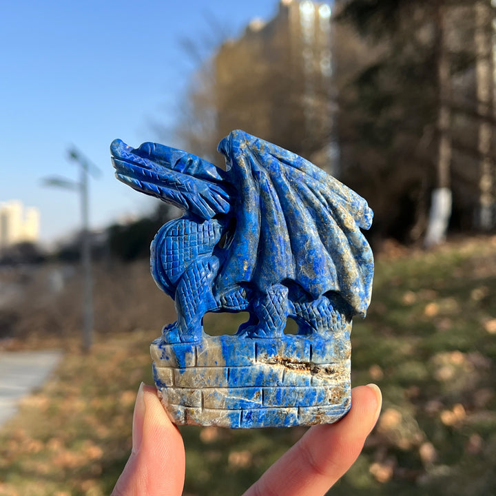 Unique,Natural Crystal Carving Lapis Lazuli Dragon