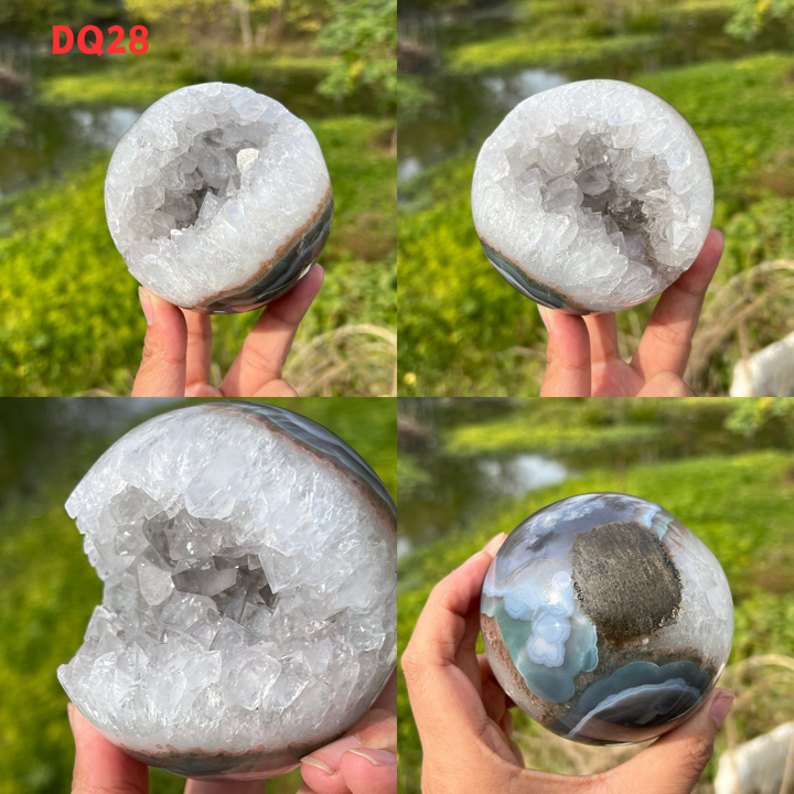 Amethyst Geode Sphere And Agate Geode Sphere